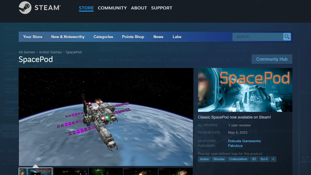 Screenshot of SpacePod on Steam